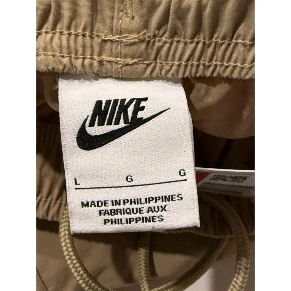 Nike Club Woven Cargo Pants HJ1990-297 Men's L Beige Lightweight Tapered